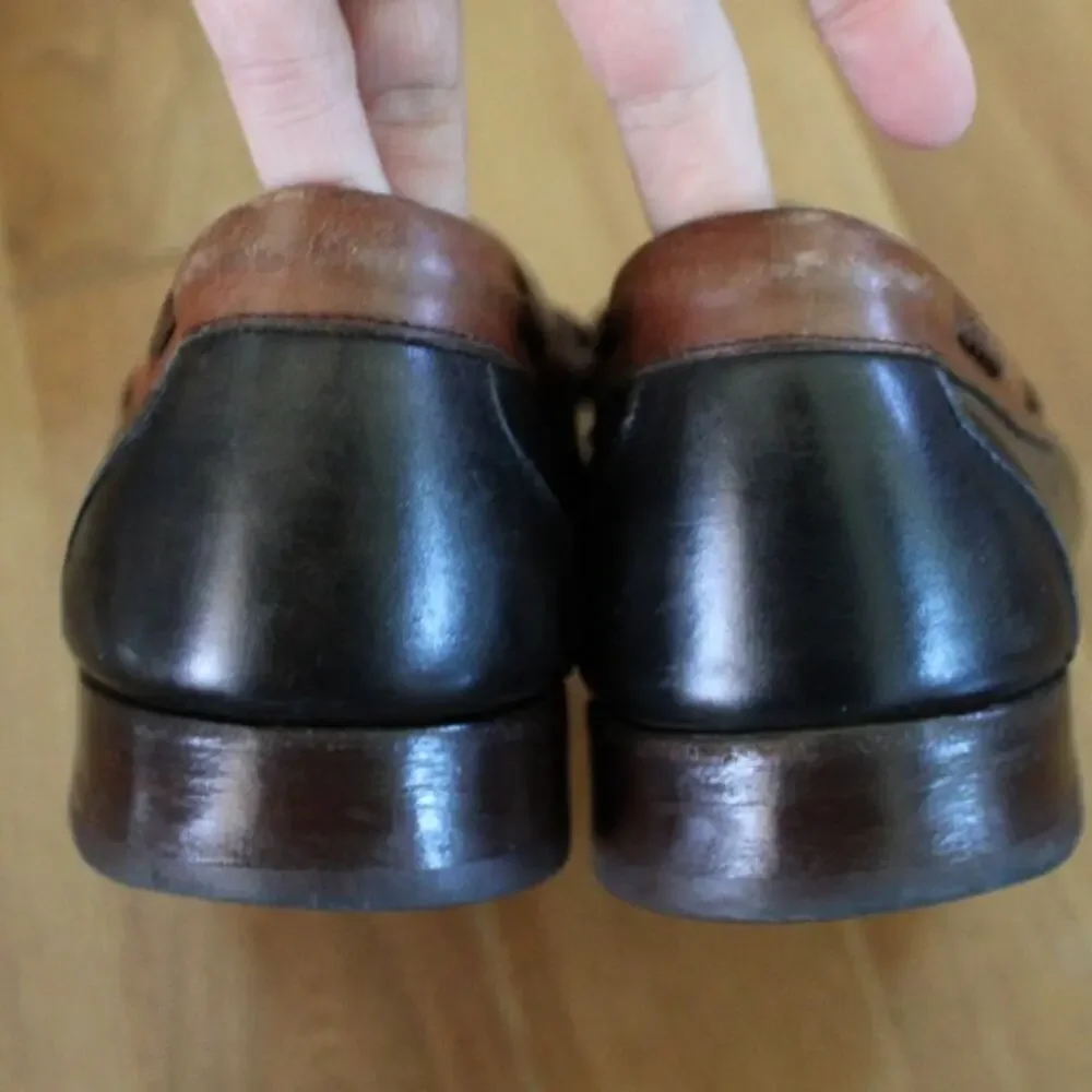 Allen Edmonds Woodstock Kiltie Two Tone Black Brown Leather Loafer‎ Shoes 10